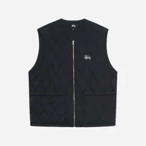 STUSSY - DIAMOND QUILTED VEST - Black