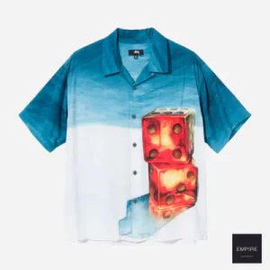 STUSSY DICE PAINTING SHIRT BLUE