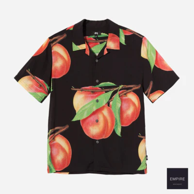 STUSSY PEACH PATTERN SHIRT - Black – Image 2