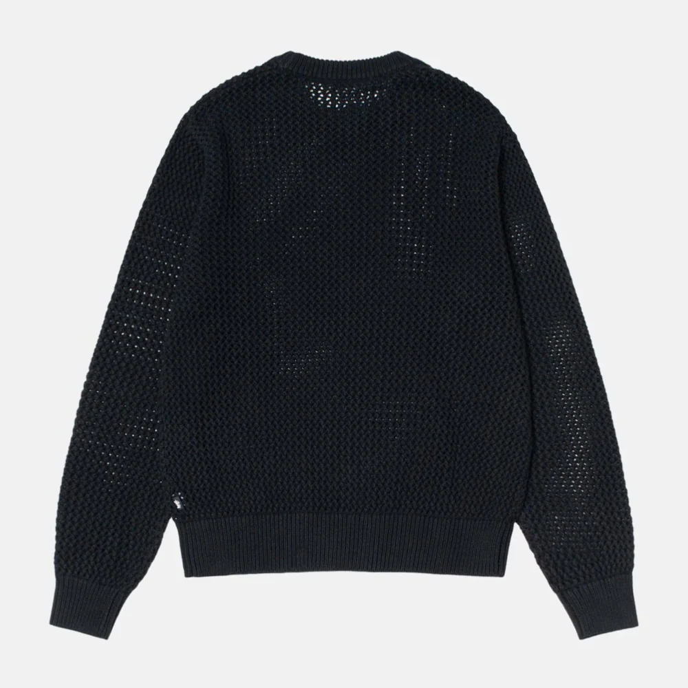 Stussy - Pig. Dyed Loose Gauge Sweater - Solid Black – Image 3