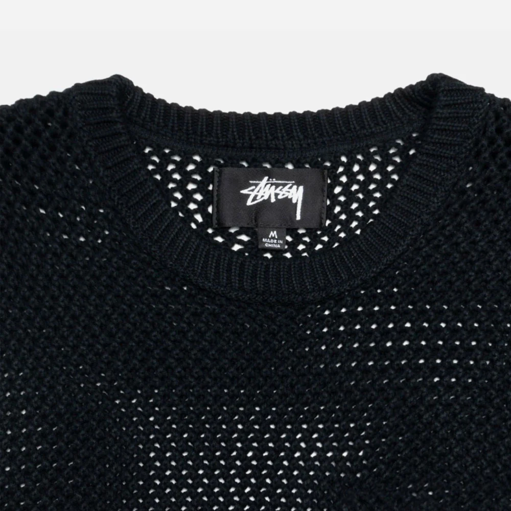 Stussy - Pig. Dyed Loose Gauge Sweater - Solid Black – Image 4