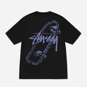 STUSSY - SKATE POSSE PIGMENT DYED TEE - Black