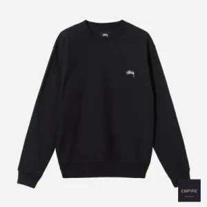 STUSSY STOCK LOGO CREW BLACK