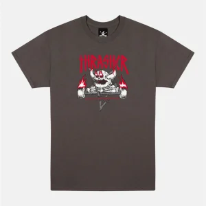 Thrasher x Toy Machine - Tee Monster Gram - Charcoal