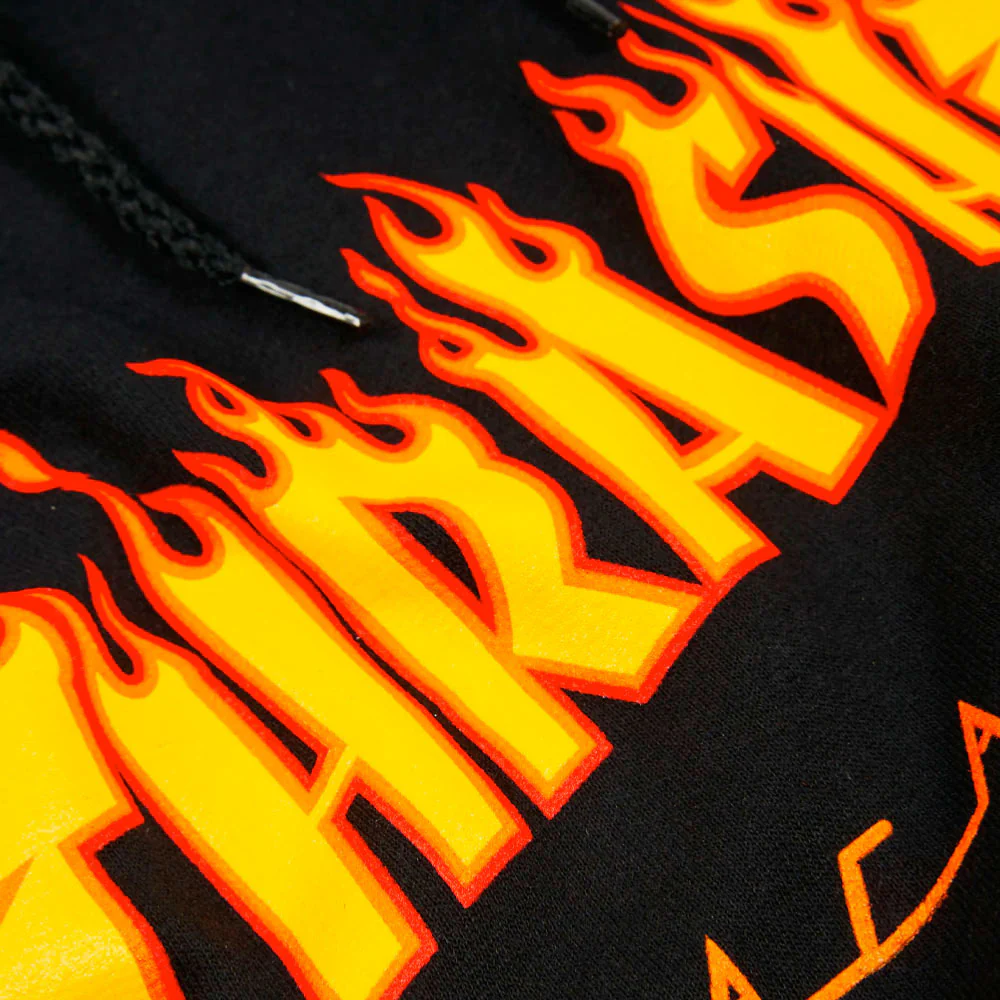 THRASHER - FLAME LOGO HOODY - BLACK – Image 3