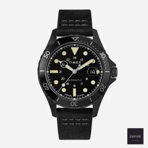 TIMEX - NAVI XL AUTOMATIC 41mm LEATHER - Black / Black