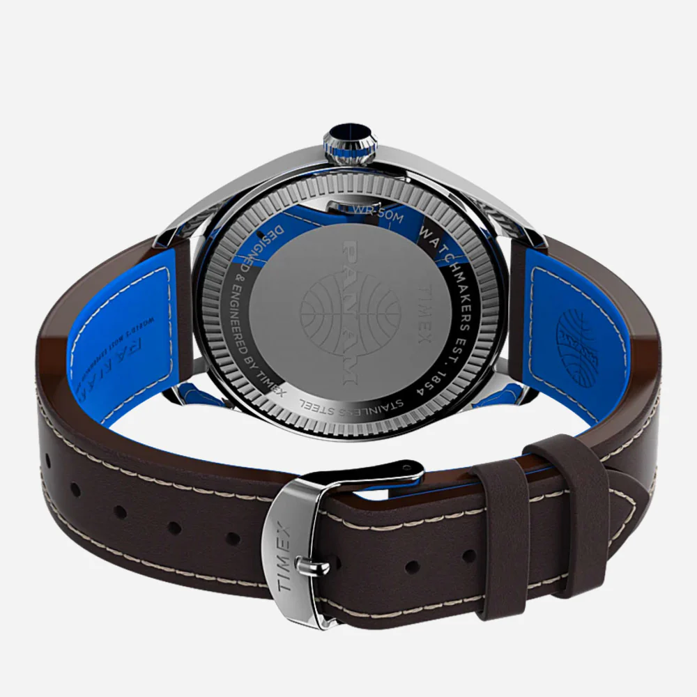 TIMEX X PAN AM - WATERBURY CHRONOGRAPH 42mm - Leather Strap Watch – Image 6