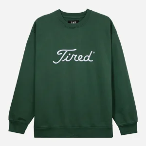 TIRED - GOLF CREW NECK FLEECE ORGANIC - Alpine Green