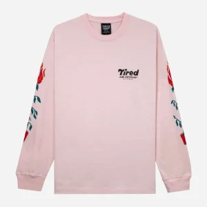 TIRED - NOTHING L-S ORGANIC TEE - Pink