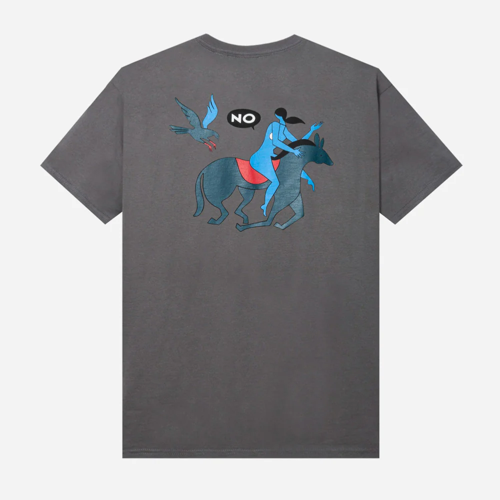 TIRED - OH HELL NO SS TEE - CHARCOAL – Image 3