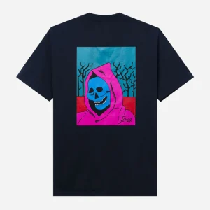 TIRED - CREEPY SKULL SS TEE - Navy