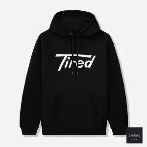 TIRED LONG T PULLOVER HOODIE - Black