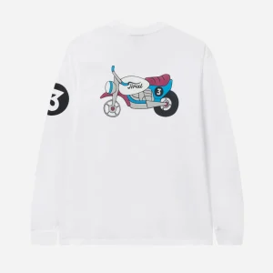TIRED MOTO SPORT L-S TEE - White