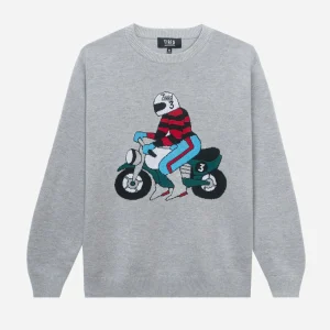 TIRED MOTO KNIT SWEATER - GREY