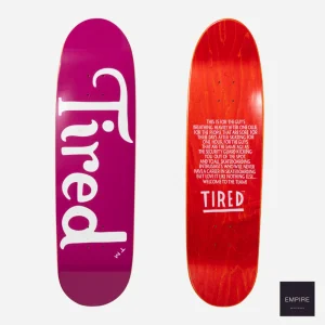 TIRED SWIRL T LOGO SKATEBOARD DEAL 8.75