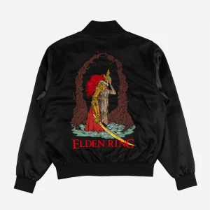 Welcome x Elden Ring - Malenia Embroidered Satin Souvenir Jacket - Black