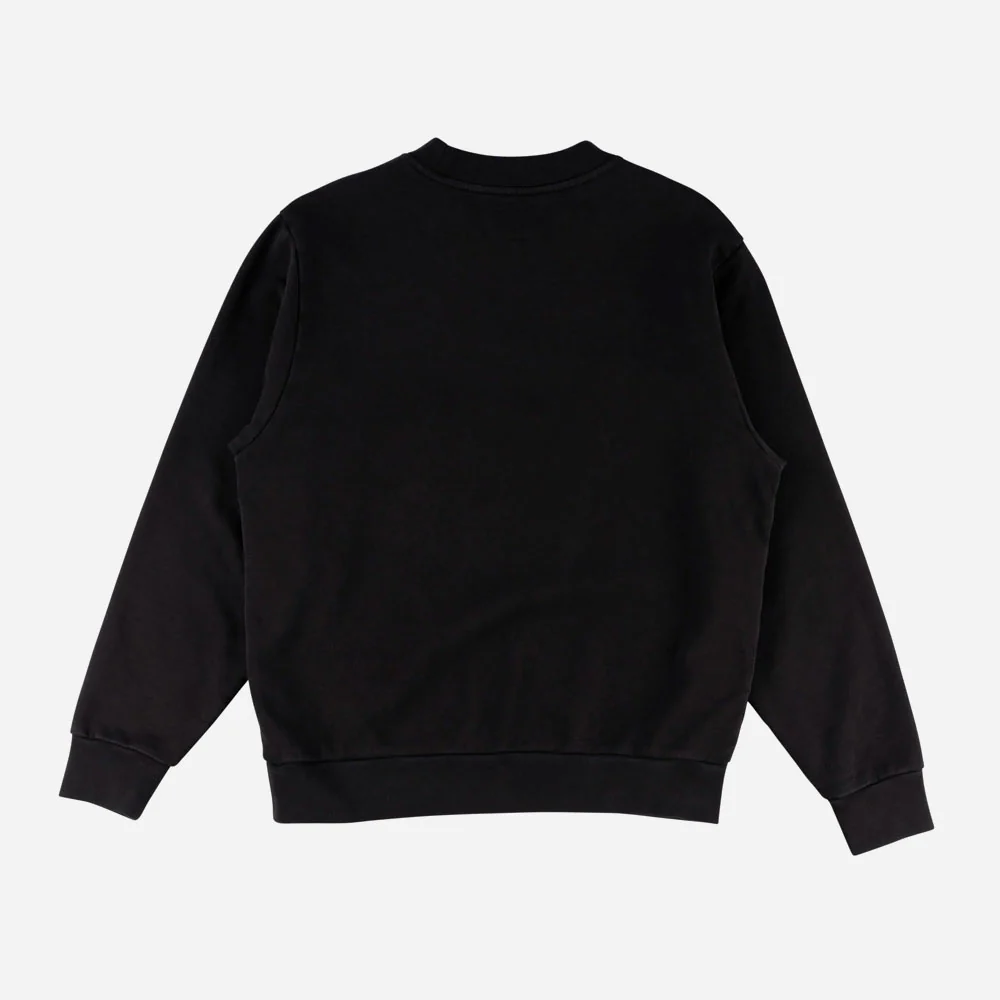 WELCOME SKATEBOARDS - STUDENT EMBROIDERED PIGMENT DYED CREW - Black – Image 4