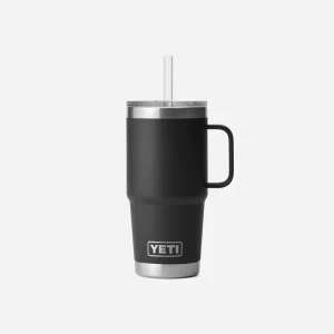 YETI - MUG RAMBLER 25 oz (710 ml) AVEC COUVERCLE A PAILLE - Black