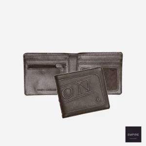 NIXON LABELLED BI-FOLD ZIP WALLET - Brown