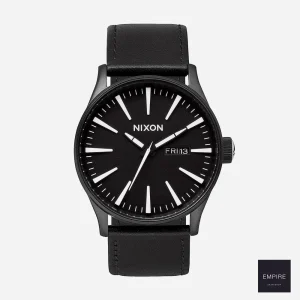 NIXON SENTRY LEATHER - Black White