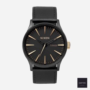 NIXON THE SENTRY LEATHER - Matte Black Gold