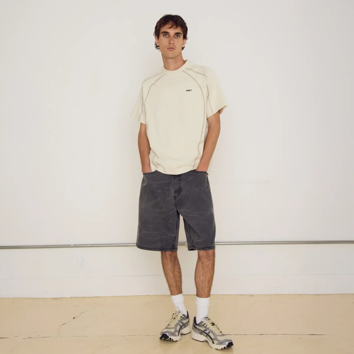 T-Shirt OBEY - Contrast Stitch Tee Silver Birch – Image 6