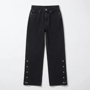 Jeans OBEY - Penelope Side Snap Denim Fadead Black