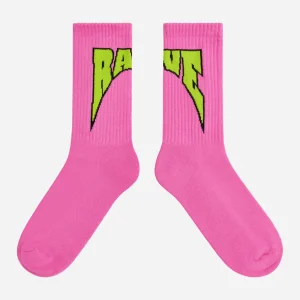 RAVE SKATEBOARDS - FACULTY SOCKS - Acid Lime - Pink