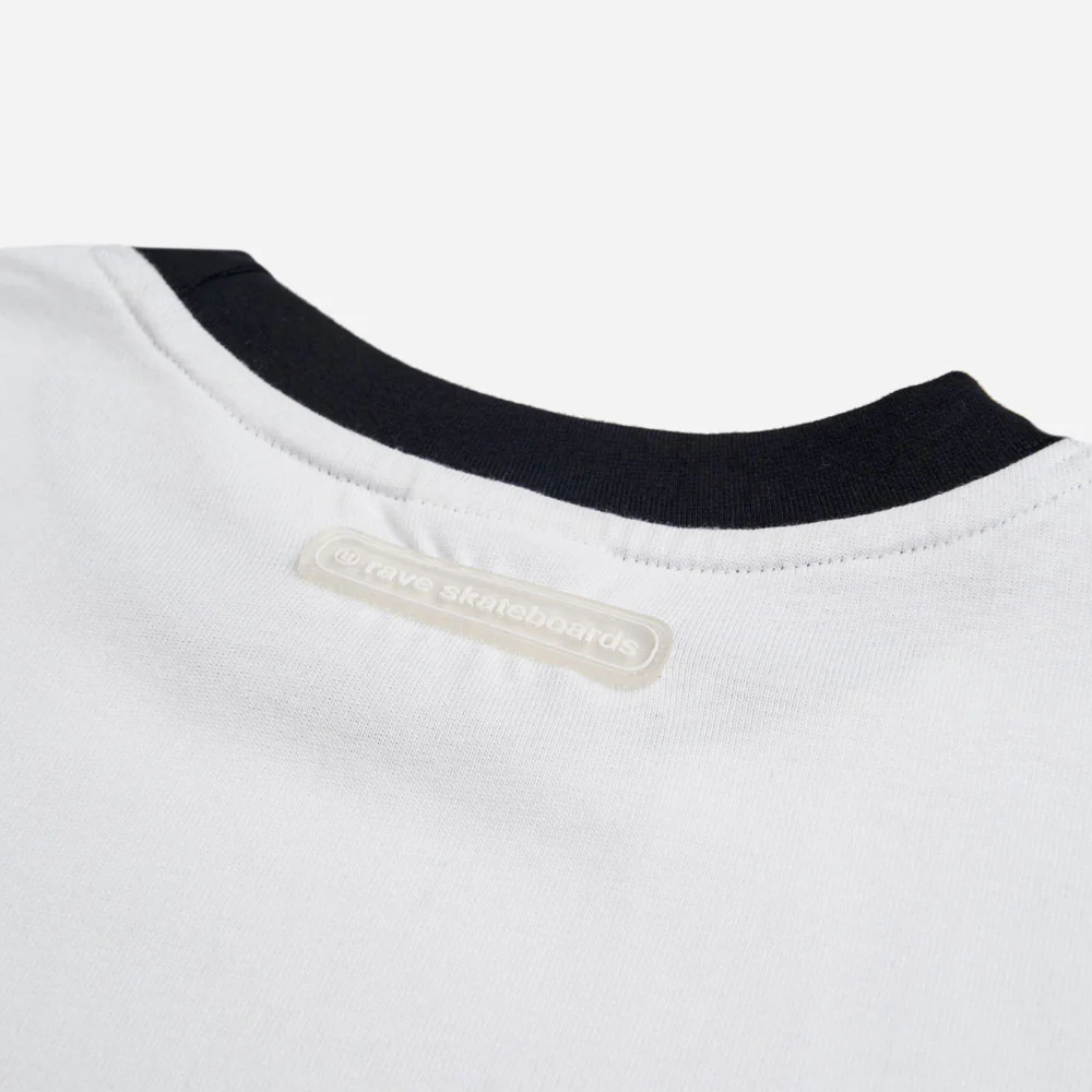 RAVE SKATEBOARDS - PEDRO RINGER TEE - White – Image 5