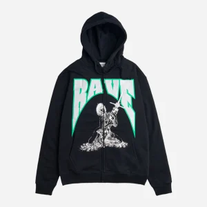 RAVE SKATEBOARDS - CASCA ZIP HOODIE - Black