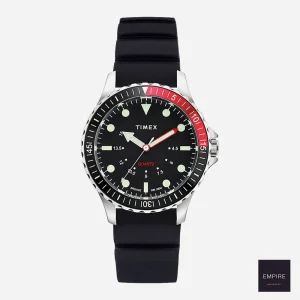 TIMEX NAVI DEPTH 38 SILICONE - Silvertone Black