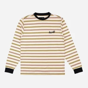 WELCOME SKATEBOARDS - PALMER STRIPED YARN-DYED L-S KNIT - Bone