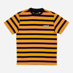 WELCOME SKATEBOARDS - COOPER STRIPED YARN-DYED S-S KNIT - Gold