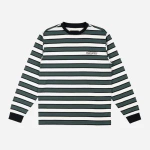 WELCOME SKATEBOARDS - COOPER STRIPED YARN-DYED L-S KNIT - Spruce
